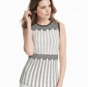 White house black market black and white top womens small size